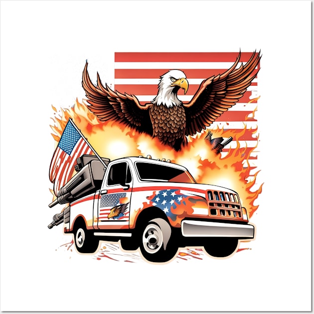 Eagle's Flag Truck Explosion Wall Art by trubble